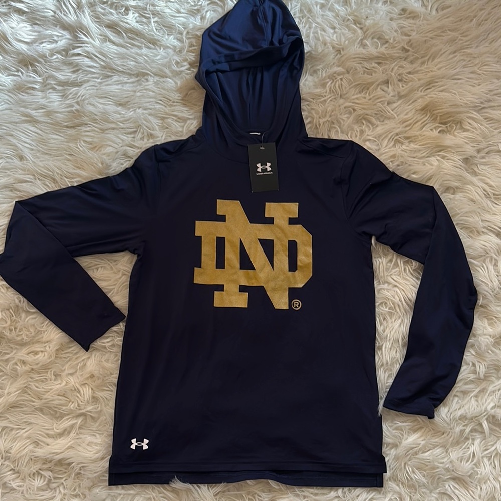 Under Armour Dark Blue Hoodie with Gold ND Emblem